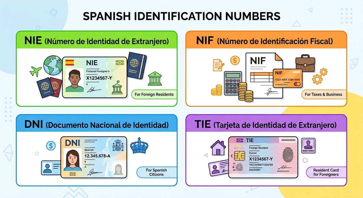 NIE, NIF, DNI and TIE Spanish Identification Numbers Explained